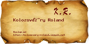 Kolozsváry Roland névjegykártya