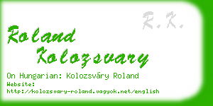 roland kolozsvary business card